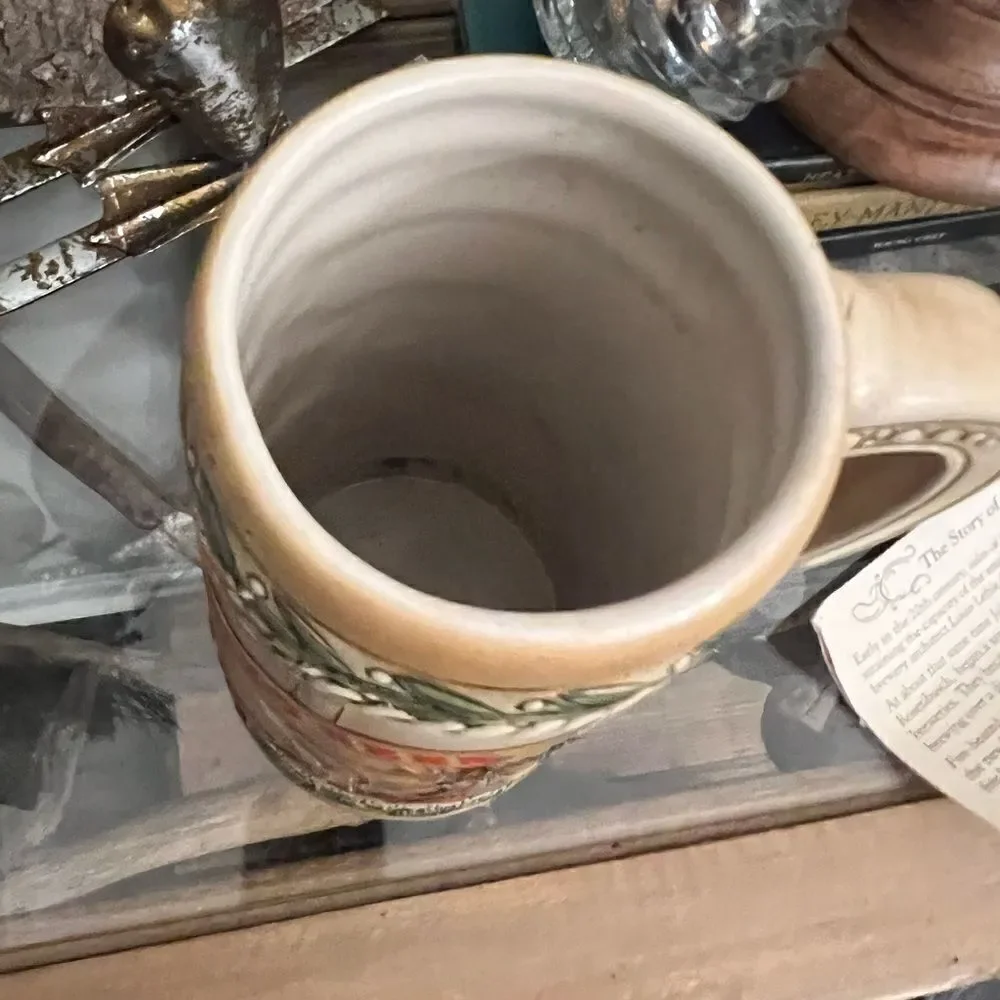 EUC Strohs Fire Brewed Beer Stein Heritage Series VI Ceramarte Embossed stein.